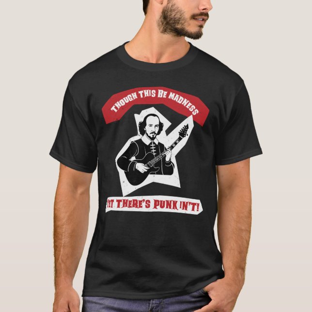 Shakespeare Pink Guitar Zitat T-Shirt (Vorderseite)