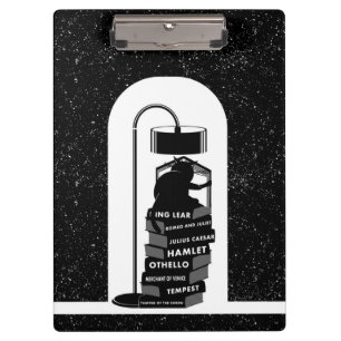 Shakespeare Plays für schwarze und weiße Katzen Klemmbrett