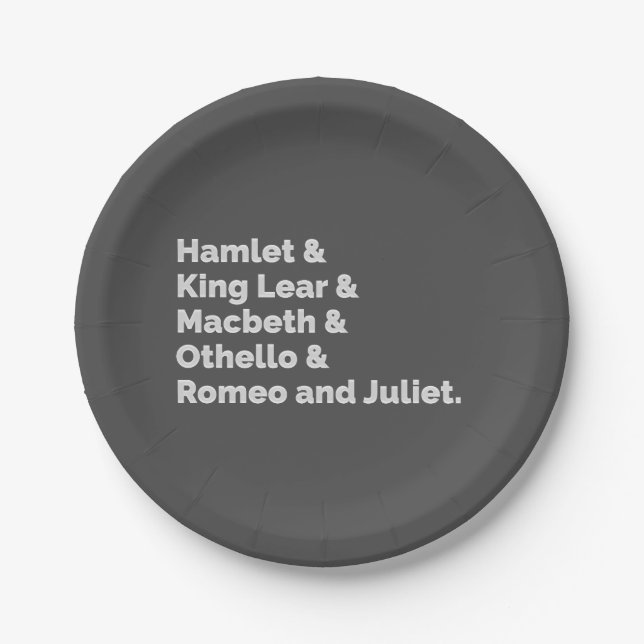 Shakespeare Plays I Pappteller (Vorderseite)
