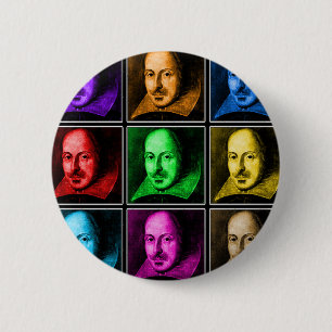 Shakespeare-Pop-Kunst Button