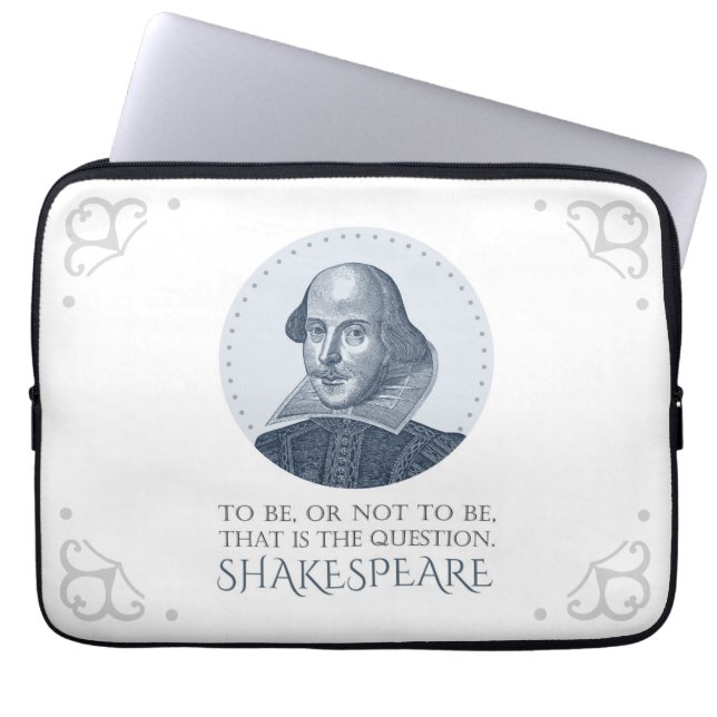 Shakespeare Portrait mit zu sein oder nicht zu zit Laptopschutzhülle (Vorderseite)