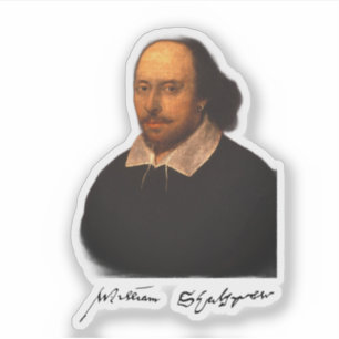 Shakespeare-Portrait und -Unterschrift Aufkleber