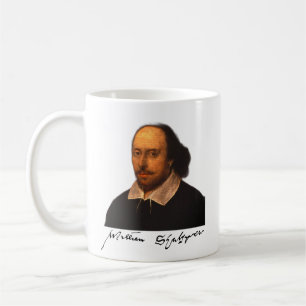 Shakespeare-Portrait und -Unterschrift Kaffeetasse