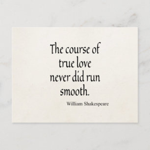 Shakespeare Quote Course of True Love Run Smooth Postkarte