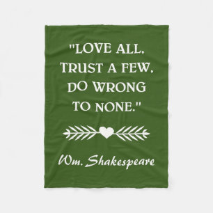 SHAKESPEARE QUOTE FLEECEDECKE