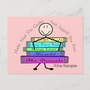 Shakespeare Quote Stick People Design Postkarte