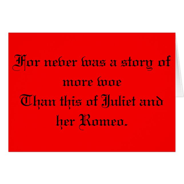 Shakespeare Romeo und Juliet (Vorderseite (Horizontal))