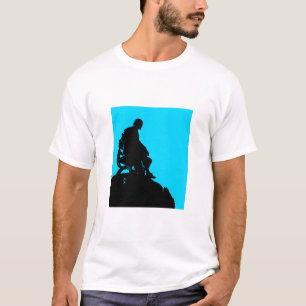 Shakespeare-Silhouette mit hellblauem Hintergrund T-Shirt