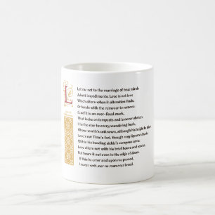 Shakespeare-Sonett 116 (CXVI) auf Pergament Kaffeetasse