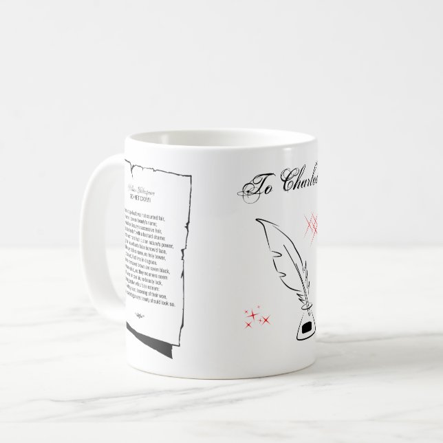 Shakespeare-Sonett 127 Kaffeetasse (Vorderseite Links)