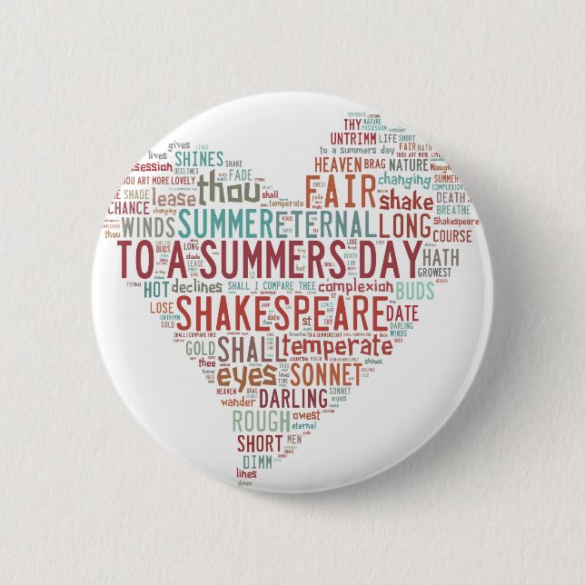 Shakespeare-Sonett 18 Button (Vorderseite)