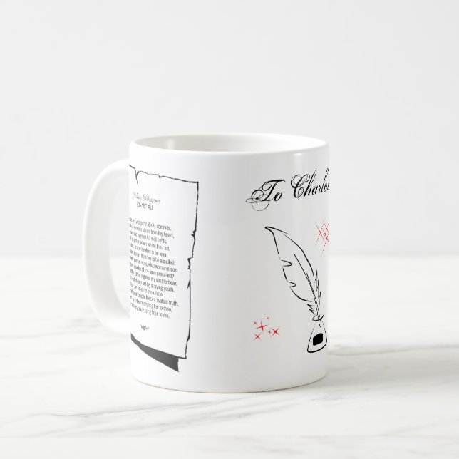 Shakespeare-Sonett 41 Kaffeetasse (Vorderseite Links)