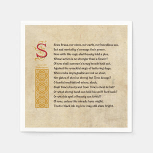 Shakespeare-Sonett 65 (LXV) auf Pergament Serviette