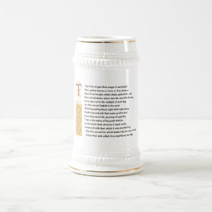 Shakespeare-Sonett 73 (LXXIII) auf Pergament Bierglas