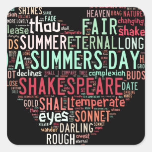 Shakespeare-Sonett Quadratischer Aufkleber
