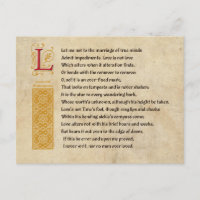 Shakespeare Sonnet 116 (CXVI) auf Pergament