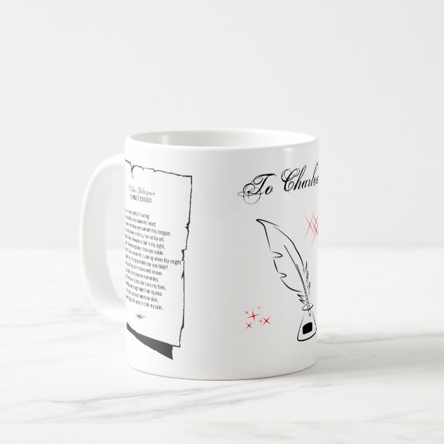 Shakespeare Sonnet 139 Kaffeetasse (Vorderseite Links)