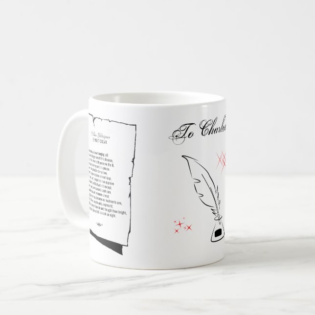 Shakespeare Sonnet 147 Kaffeetasse (Vorderseite Links)