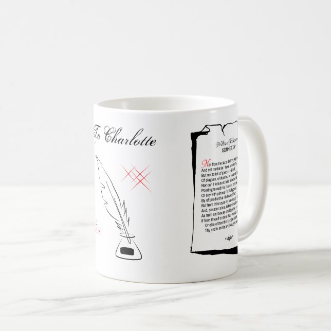 Shakespeare Sonnet 14 Kaffeetasse (VorderseiteRechts)