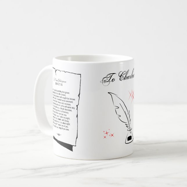 Shakespeare Sonnet 15 Kaffeetasse (Vorderseite Links)