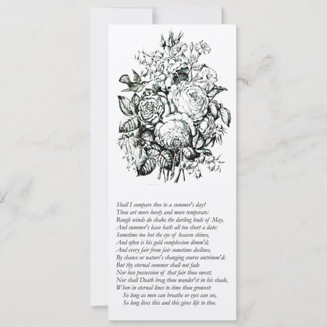 Shakespeare Sonnet # 18 Einladung (Vorderseite)