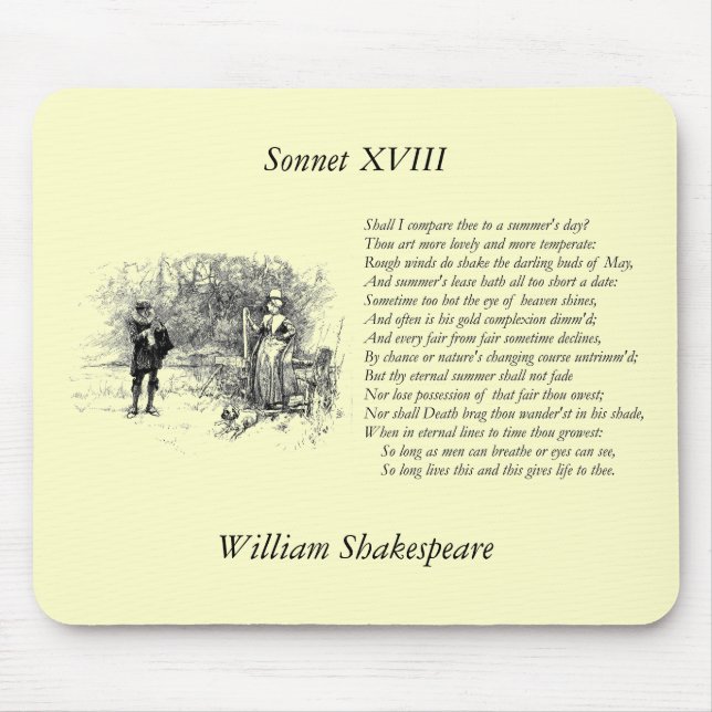 Shakespeare Sonnet # 18 Mousepad (Vorne)