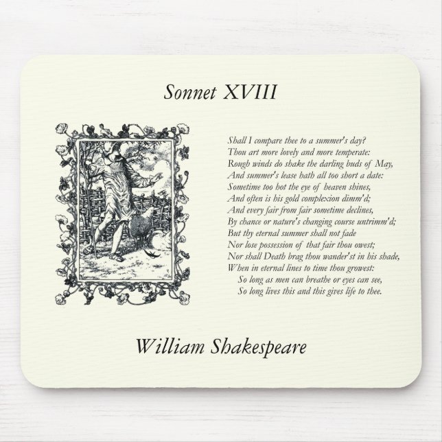 Shakespeare Sonnet # 18 Mousepad (Vorne)