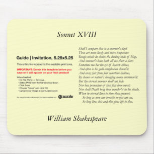 Shakespeare Sonnet # 18 Mousepad