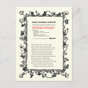 Shakespeare Sonnet # 18 Postkarte