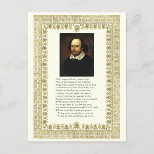 Shakespeare Sonnet # 18 Postkarte