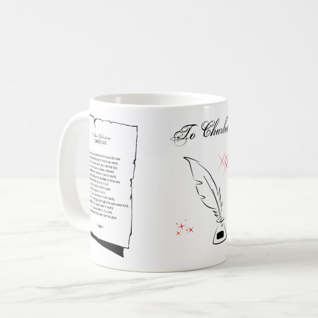 Shakespeare Sonnet 69 Kaffeetasse (Vorderseite Links)