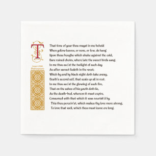Shakespeare Sonnet 73 (LXXIII) auf Pergament Serviette
