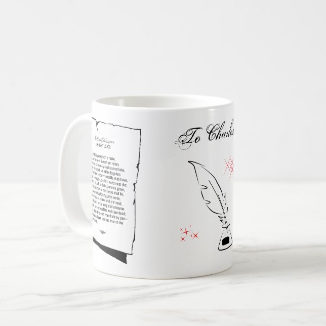 Shakespeare Sonnet 81 Kaffeetasse (Vorderseite Links)