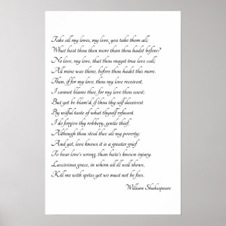Shakespeare Sonnet Art Poster