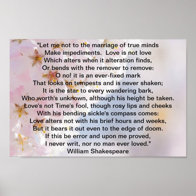 Shakespeare Sonnet Poster (Vorne)