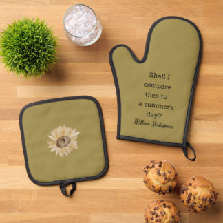 Shakespeare Summer Quote Decor For Home Ofenhandschuh & Topflappen-Set