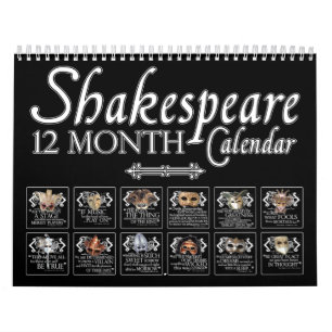 Shakespeare-Theater- maskiert Wandkalender