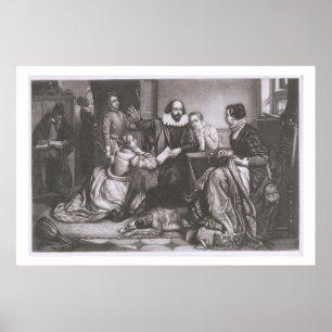 Shakespeare with his Family, at Stratford, Recitin Poster