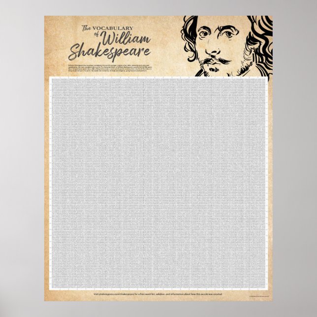 Shakespeare Word Search Poster (groß) (Vorne)