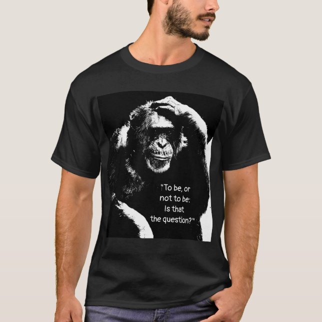 Shakespeare Zitat Denken Affen Pop Kunst Männer T-Shirt (Vorderseite)