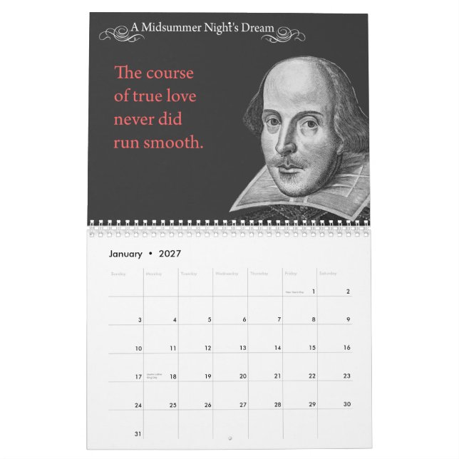 Shakespeare-Zitate.  2014 Kalender (Jan 2027)