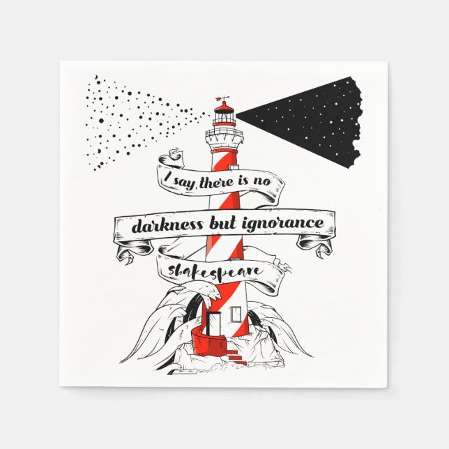 Shakespeare zitieren Lighthouse-Illustration Serviette (Vorderseite)
