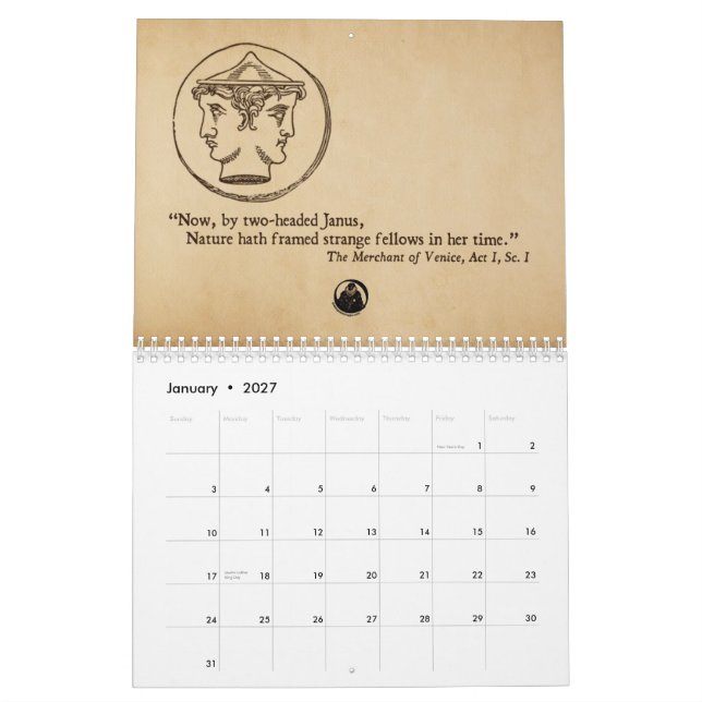 Shakespeare zitiert jährlichen Kalender (Jan 2027)