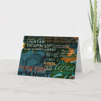 Shakespeare zitiert Liebe-Poesie-Dunkelheit Karte