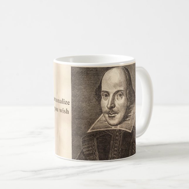 Shakespeareerstes Folioporträt - mit Ben Jonson Tasse (VorderseiteRechts)