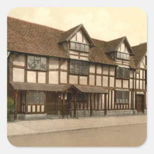 Shakespeares Geburtsort, Stratford-nach-Avon Quadratischer Aufkleber