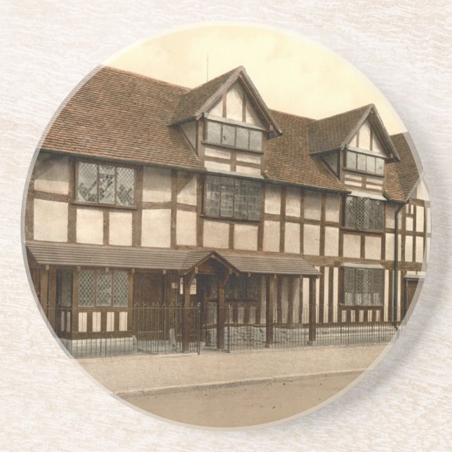 Shakespeares Geburtsort, Stratford-nach-Avon Sandstein Untersetzer (Vorne)