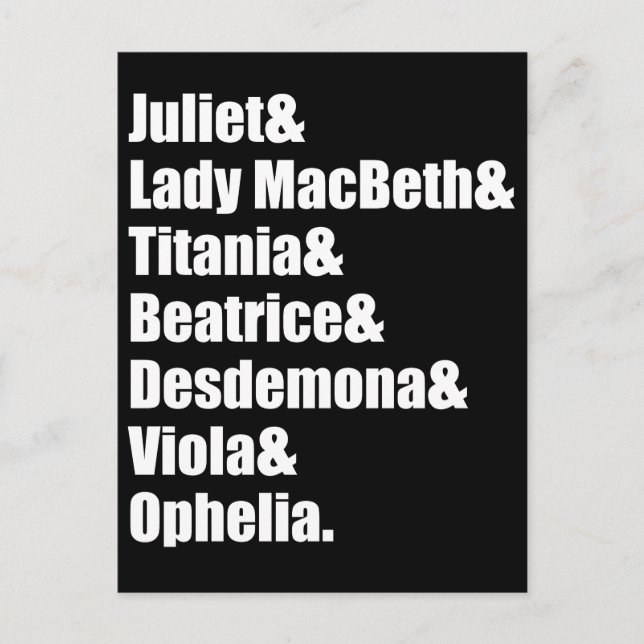 Shakespeares Ladys Postkarte (Vorderseite)