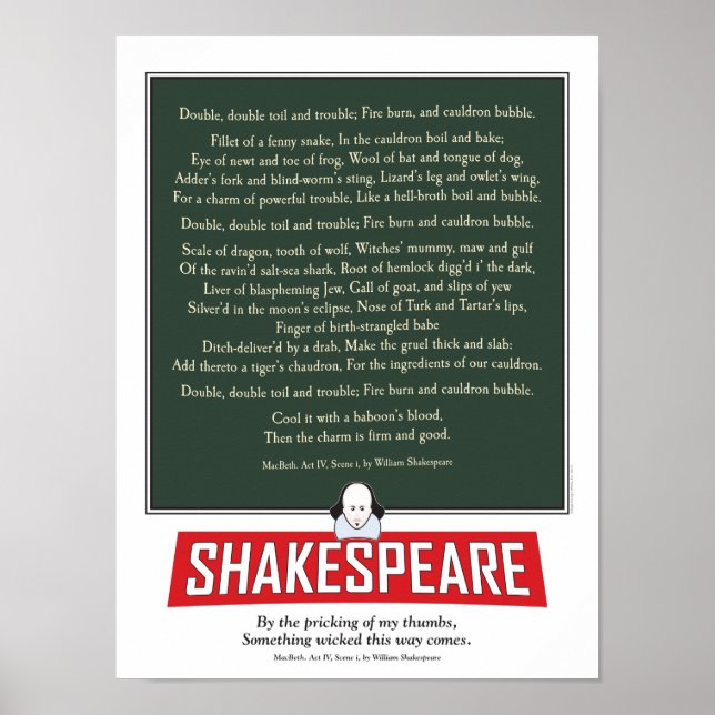 Shakespeares MacBeth. Hext ein Inkantationsplakat. Poster (Vorne)