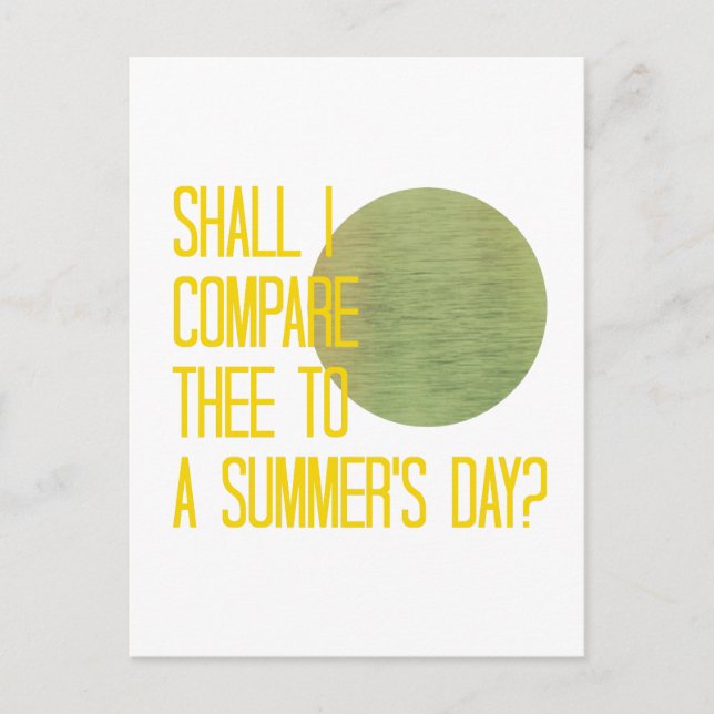 Shakespeares Sommertag Postkarte (Vorderseite)